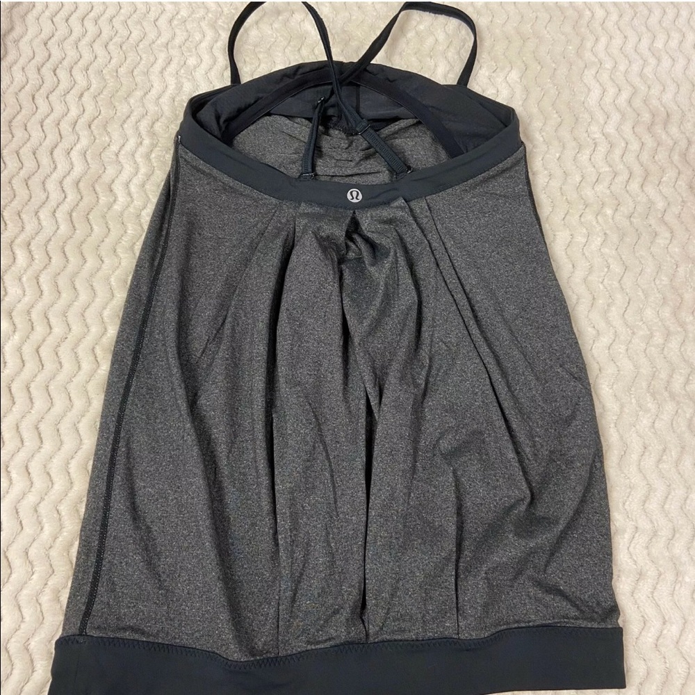 Lululemon Yoga Stretch Tank Top Gray Black Size 4